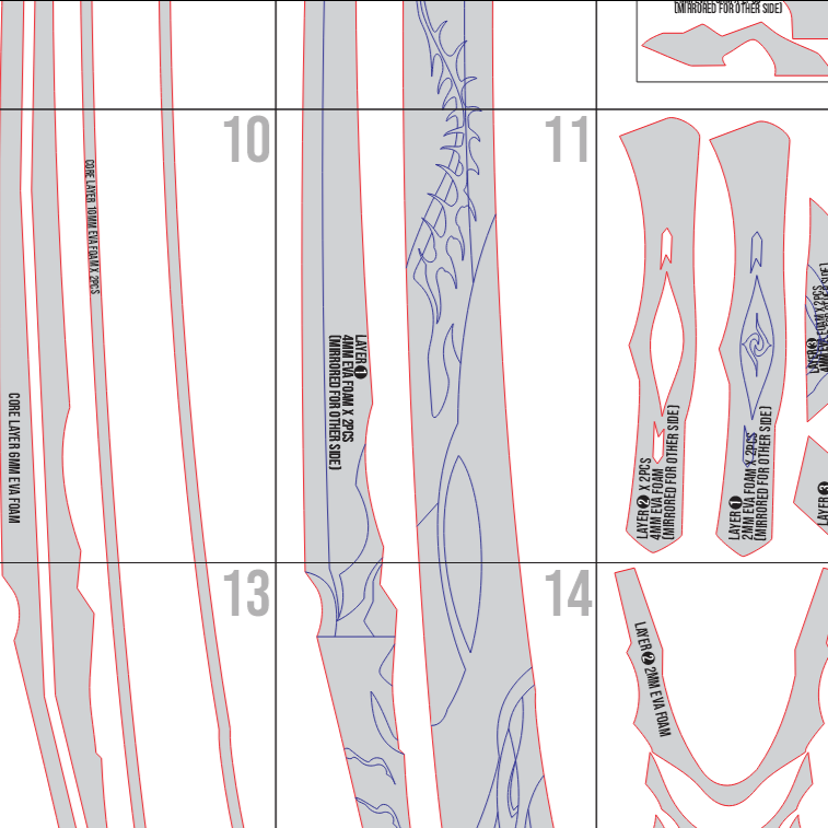 Acheron’s Katana Prop Pattern Template – EVA Foam Cosplay PDF Inspired by Honkai Star Rail