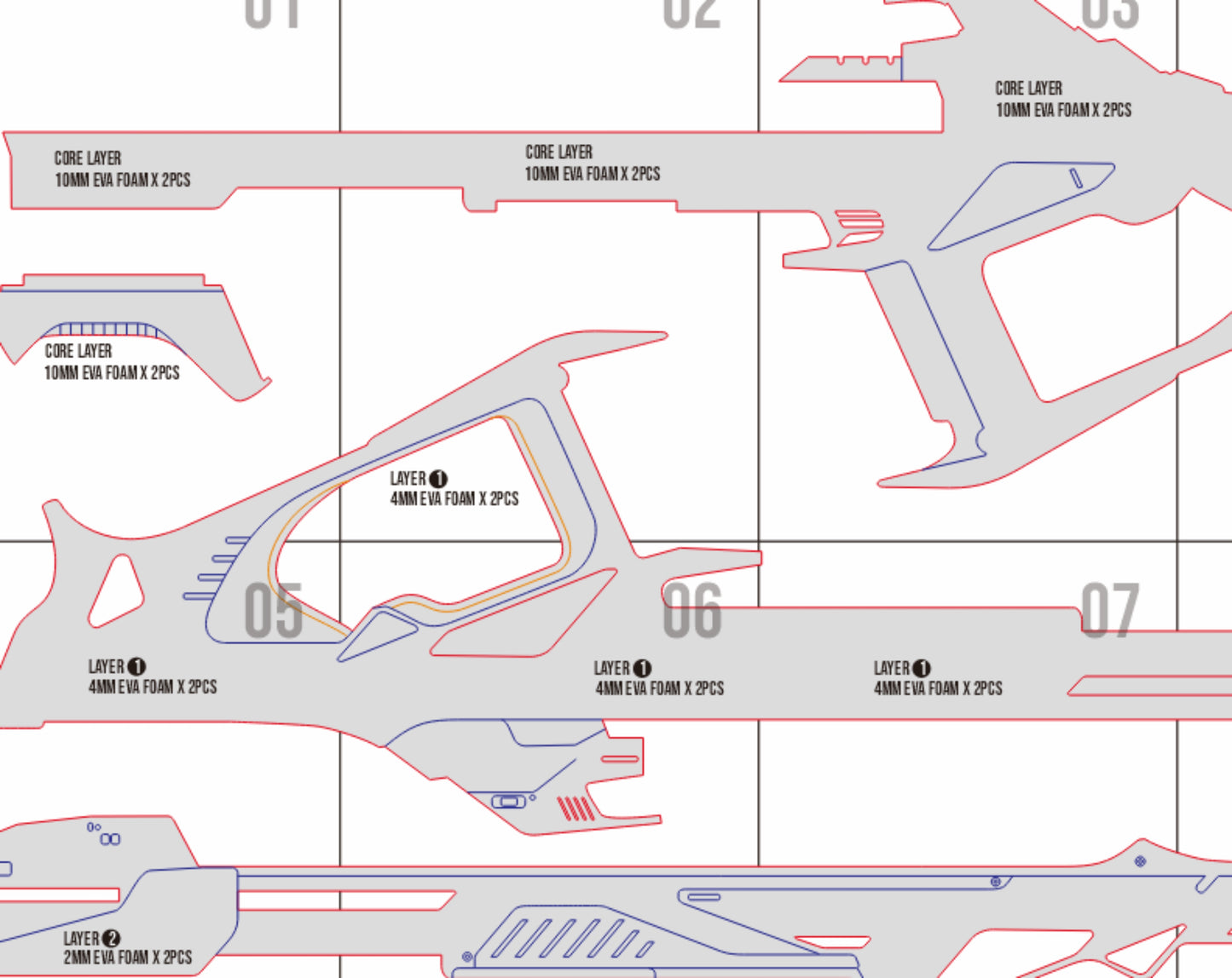 Prop Pattern: Ada Wong Crossbow from Nikke for Cosplay Template Blueprint PDF