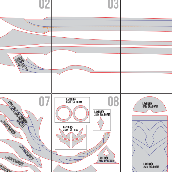 Aquila Favonia Prop Pattern Template – EVA Foam Pattern for Cosplay & DIY Builds Inspired by Genshin Impact
