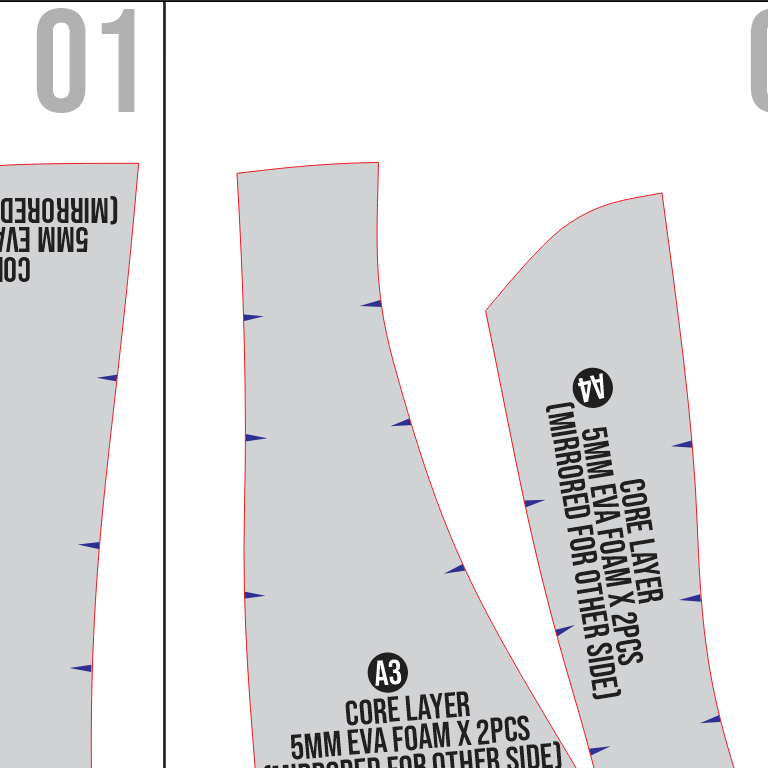 Basic Curved Armor Collar Pattern Template – EVA Foam Cosplay PDF for DIY Armor