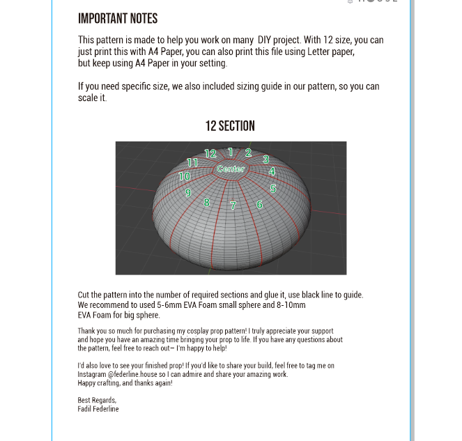 Basic Flat Ball Sphere β EVA Foam Basic Pattern for Cosplay & DIY Builds