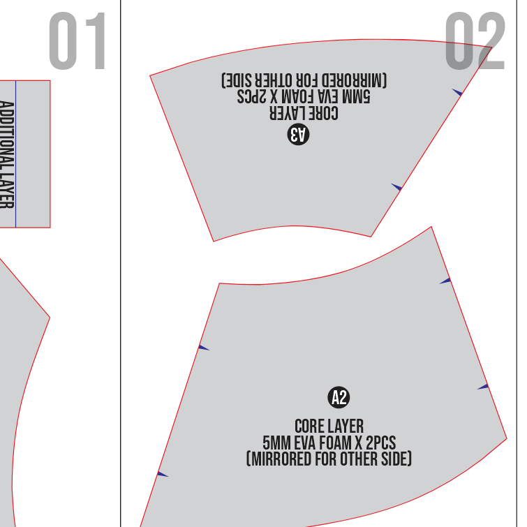 Basic Sharp Armor Collar Pattern Template – EVA Foam Cosplay PDF for DIY Fantasy Armor
