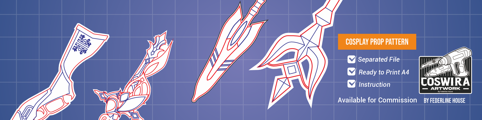 Custom Cosplay Prop Pattern For All Cosplayer