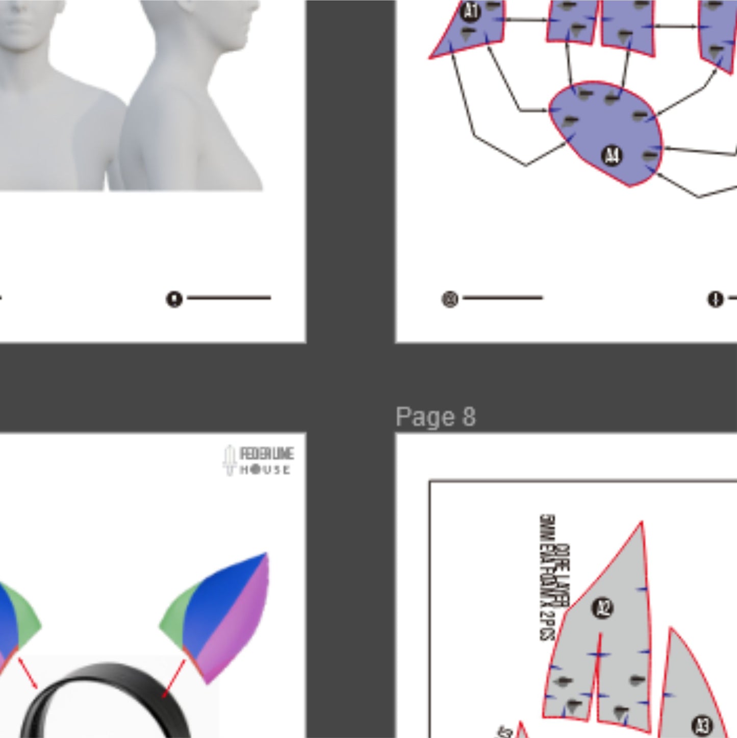 Deer Ears Prop Pattern Template – EVA Foam Pattern for Cosplay and DIY Builds Inspired by Animal Fantasy Style