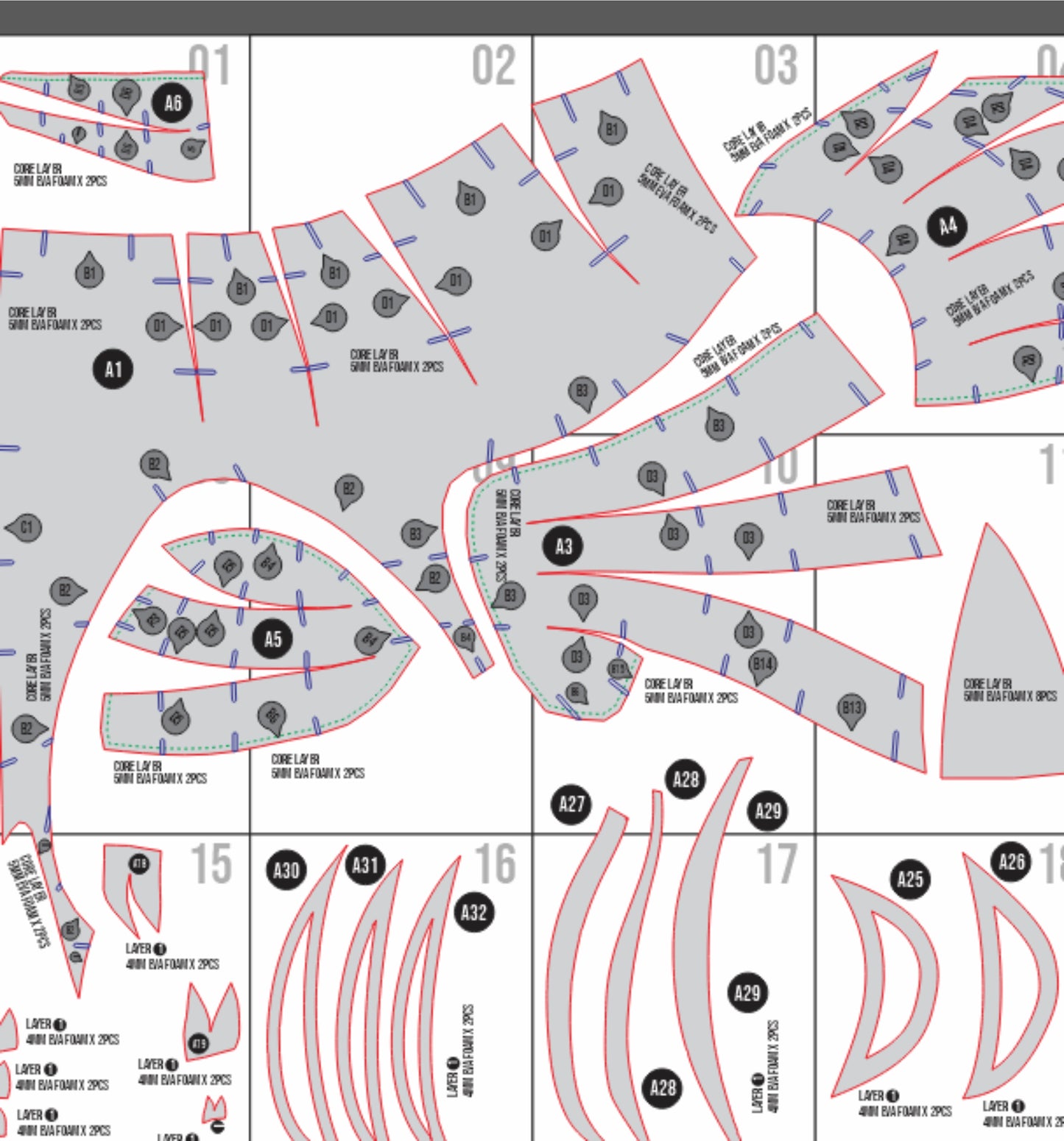 Derpy Helmet Prop Pattern Template – EVA Foam Pattern for Cosplay & DIY Builds Inspired by Kpop Demons Hunter