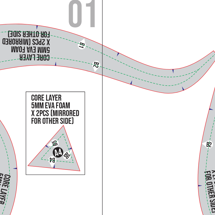 Dragon Horn No.2 Prop Pattern Template – EVA Foam Pattern for Cosplay and DIY Builds Inspired by Fantasy Dragon Style
