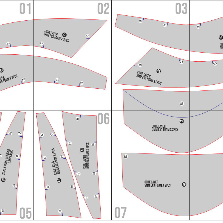 Elf Shoulder Armor Basic Pattern Template – EVA Foam Pattern for Cosplay & DIY Builds