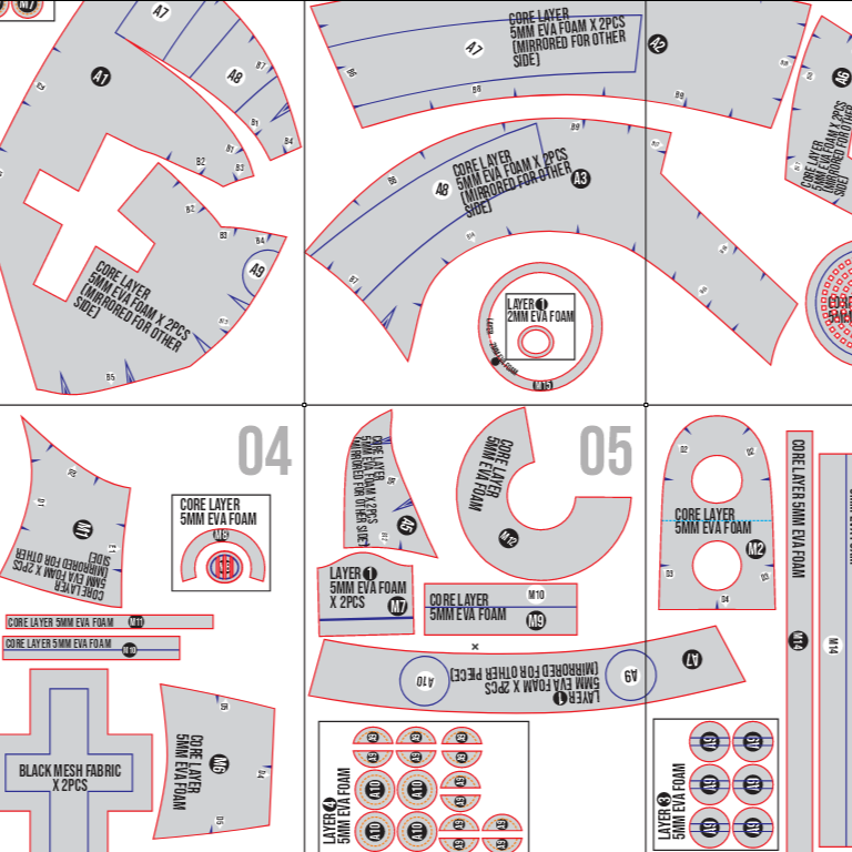Enjin Mask & Helmet Prop Pattern Template – EVA Foam Pattern for Cosplay & DIY Builds Inspired by Gachiakuta