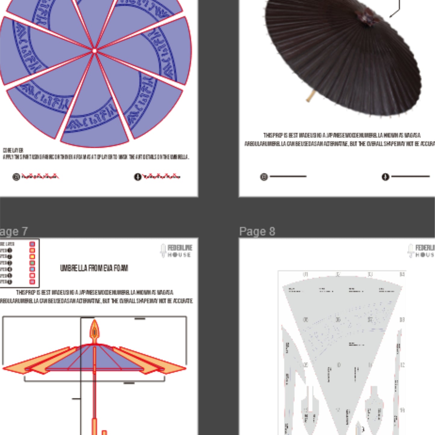 Enjin Umbrella Prop Pattern Template – EVA Foam Pattern for Cosplay & DIY Builds Inspired by Gachiakuta