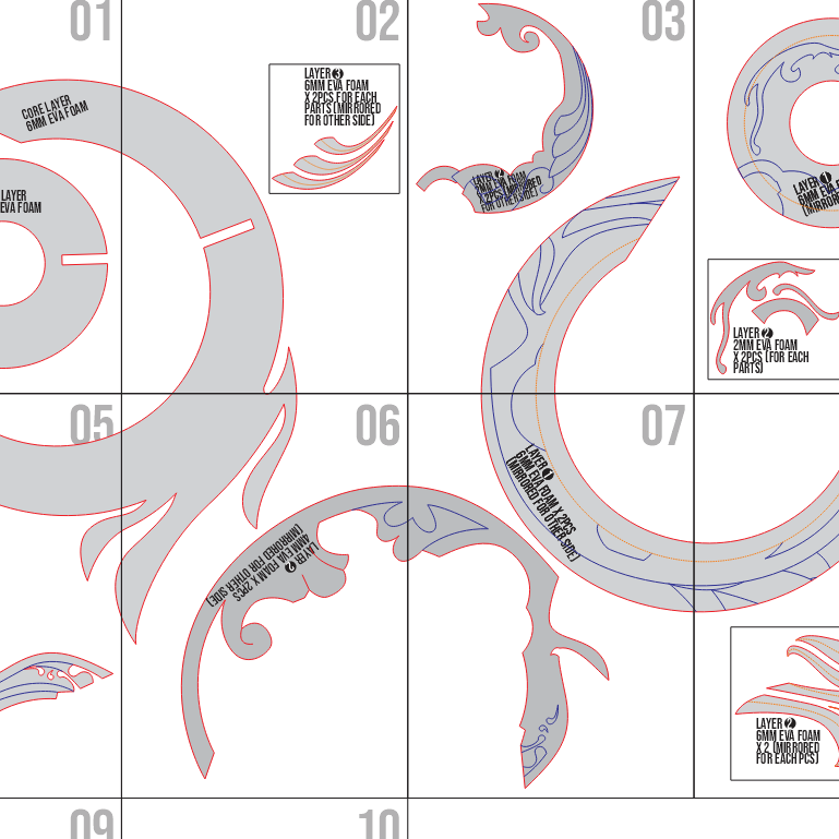 Everlasting Moonglow Prop Pattern Template – EVA Foam Pattern for Cosplay & DIY Builds Inspired by Genshin Impact