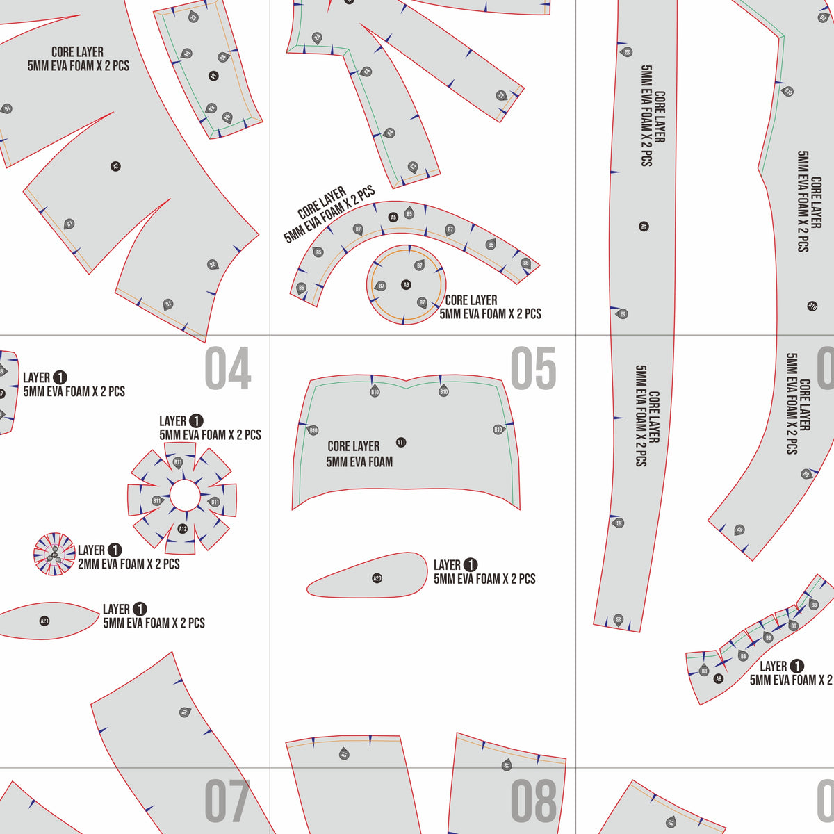Freddy Fazbear Helmet Prop Pattern Template – EVA Foam Pattern for Cosplay and DIY Builds Inspired by Five Nights at Freddy's