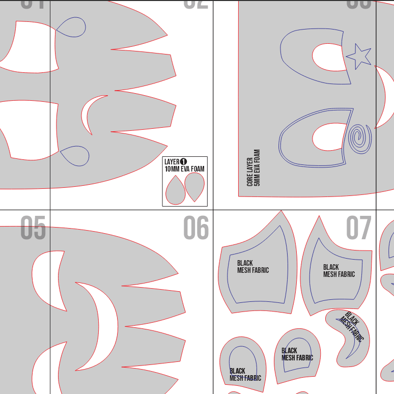 Gangle Mask Prop Pattern Template – EVA Foam Pattern for Cosplay and DIY Builds Inspired by The Amazing Digital Circus