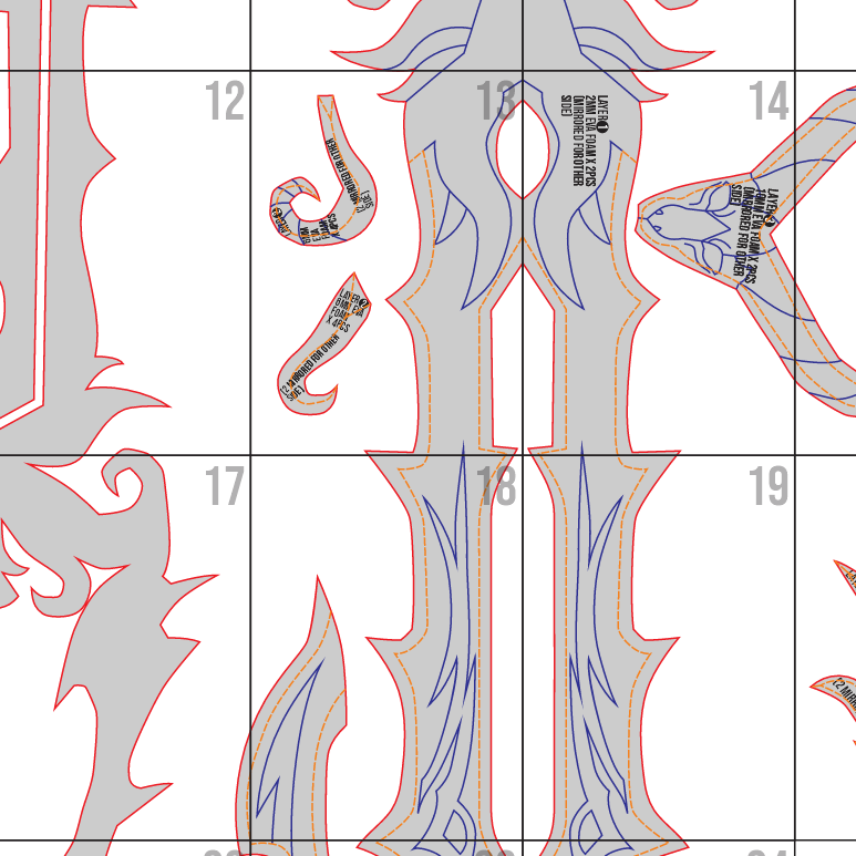 The Gazing Eye Keyblade Prop Pattern Template – EVA Foam Pattern for Cosplay and DIY Builds Inspired by Kingdom Hearts