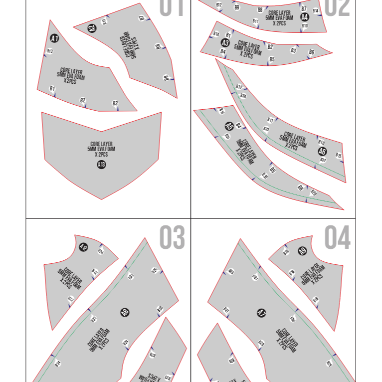 Guildmaster of Knight Shoulder Armor Basic Pattern Template – EVA Foam Pattern for Cosplay & DIY Builds