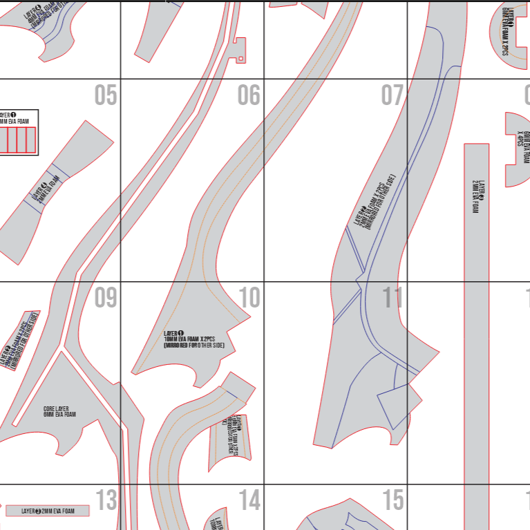 Hamayumi Awakened Bow Prop Pattern Template – EVA Foam Pattern for Cosplay & DIY Builds Inspired by Genshin Impact