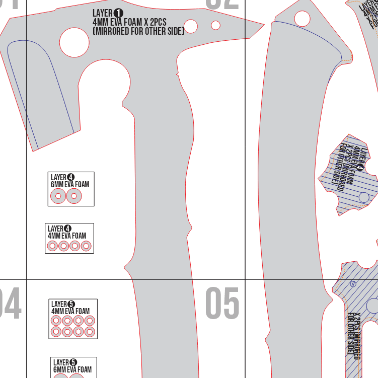 Hatchet Axe Prop Pattern Template – EVA Foam Pattern for Cosplay and DIY Builds Inspired by Resident Evil Requiem Game