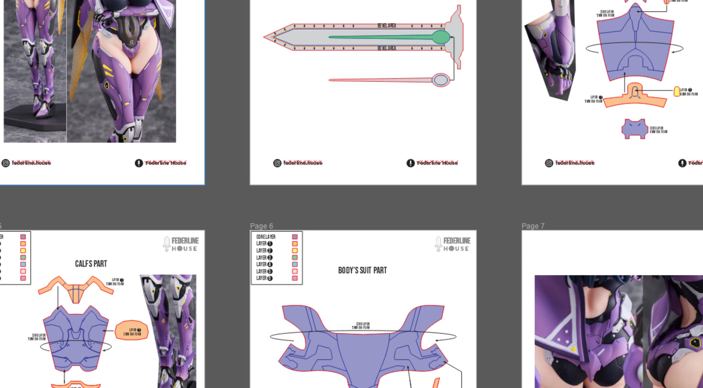 Isabel Armor Prop Pattern Template – EVA Foam Pattern for Cosplay & DIY Builds Inspired by Nikke: Goddess of Victory