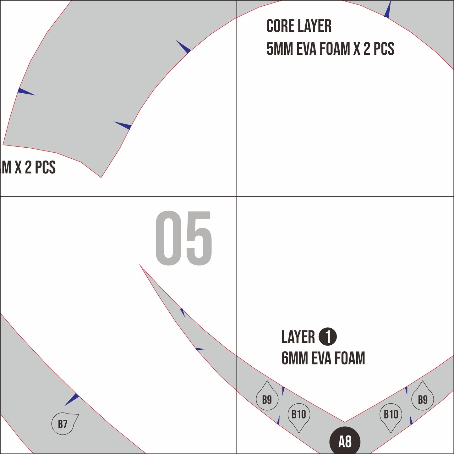 Knight Helmet Basic Prop Pattern Template β EVA Foam Pattern for Cosplay & DIY Builds