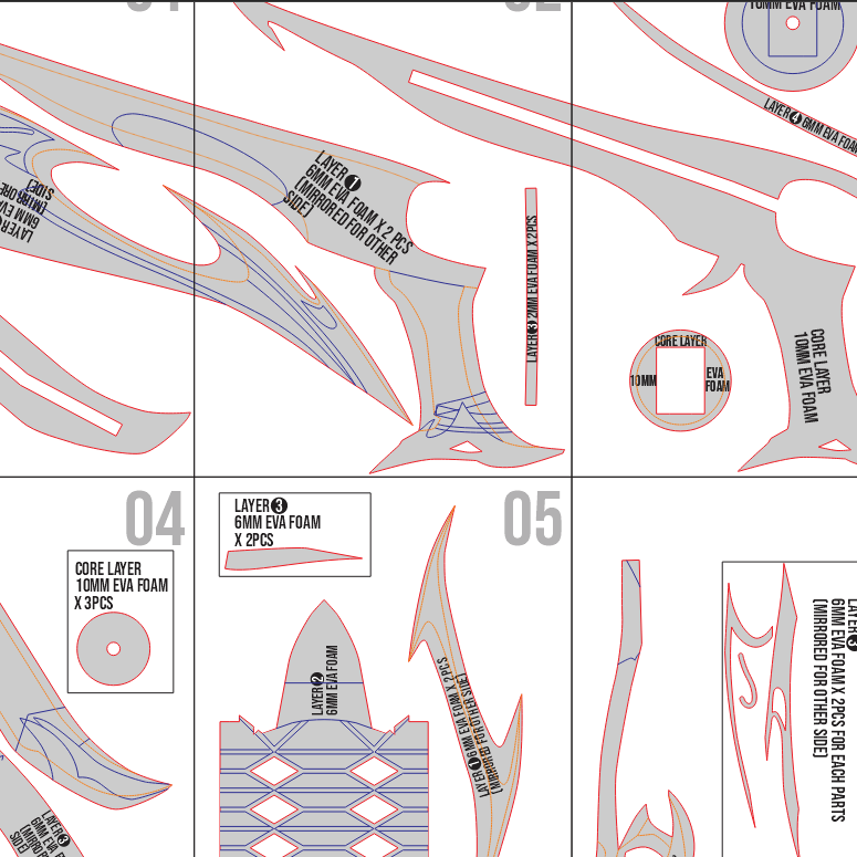 MAC7 Gun Prop Pattern Template – EVA Foam Pattern for Cosplay and DIY Builds Inspired by Free Fire