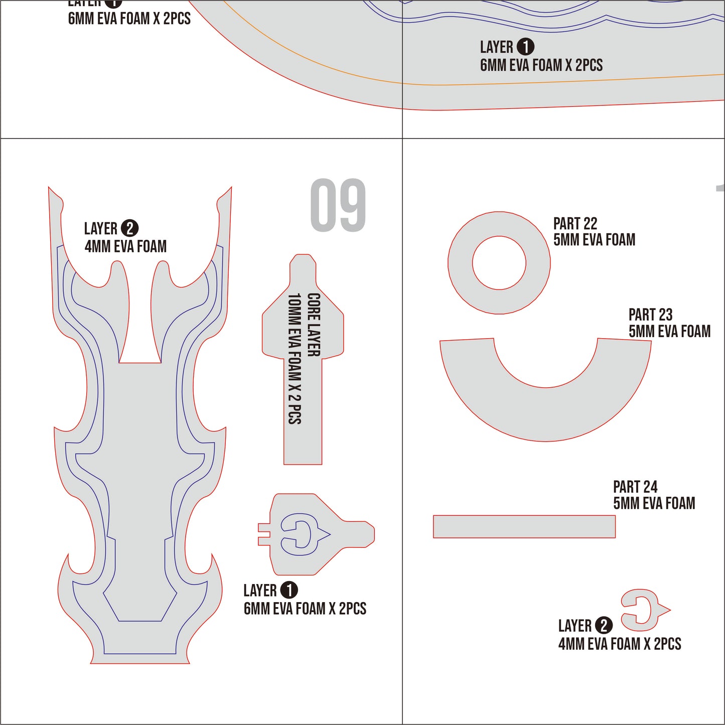 Prop Pattern: Mira Polearm from Kpop Demons Hunter Cosplay Template Blueprint PDF