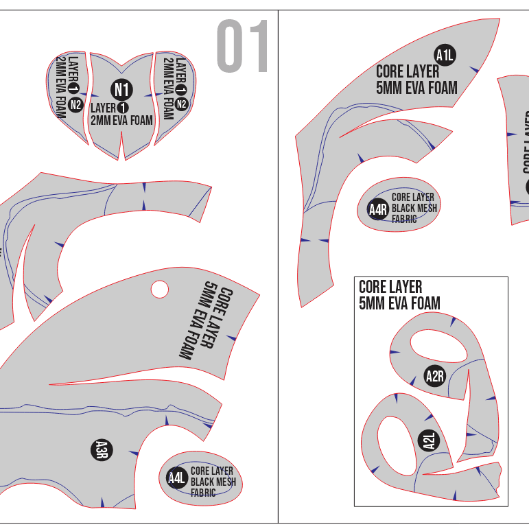 Mizi Mask Prop Pattern Template – EVA Foam Pattern for Cosplay and DIY Builds Inspired by Alien Stage: Zombie Stage