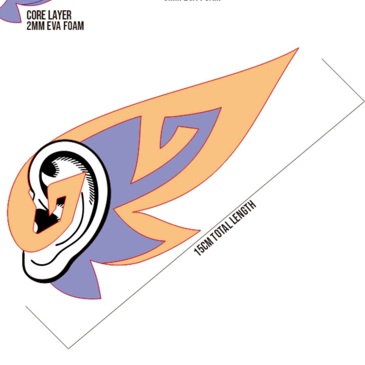 Nicole Reeyn Ear Accessory Pattern Template – EVA Foam Pattern for Cosplay & DIY Builds Inspired by Genshin Impact