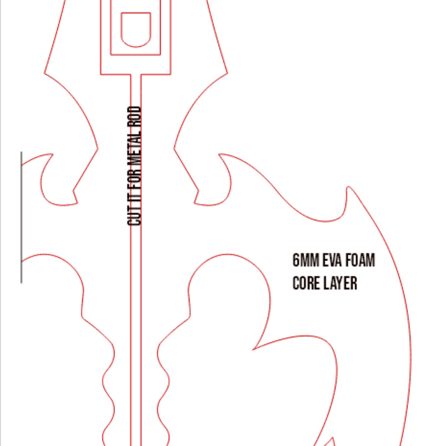 Pattern + Video on YouTube: Oblivion Keyblade from Kingdom Hearts Cosplay Template Blueprint PDF