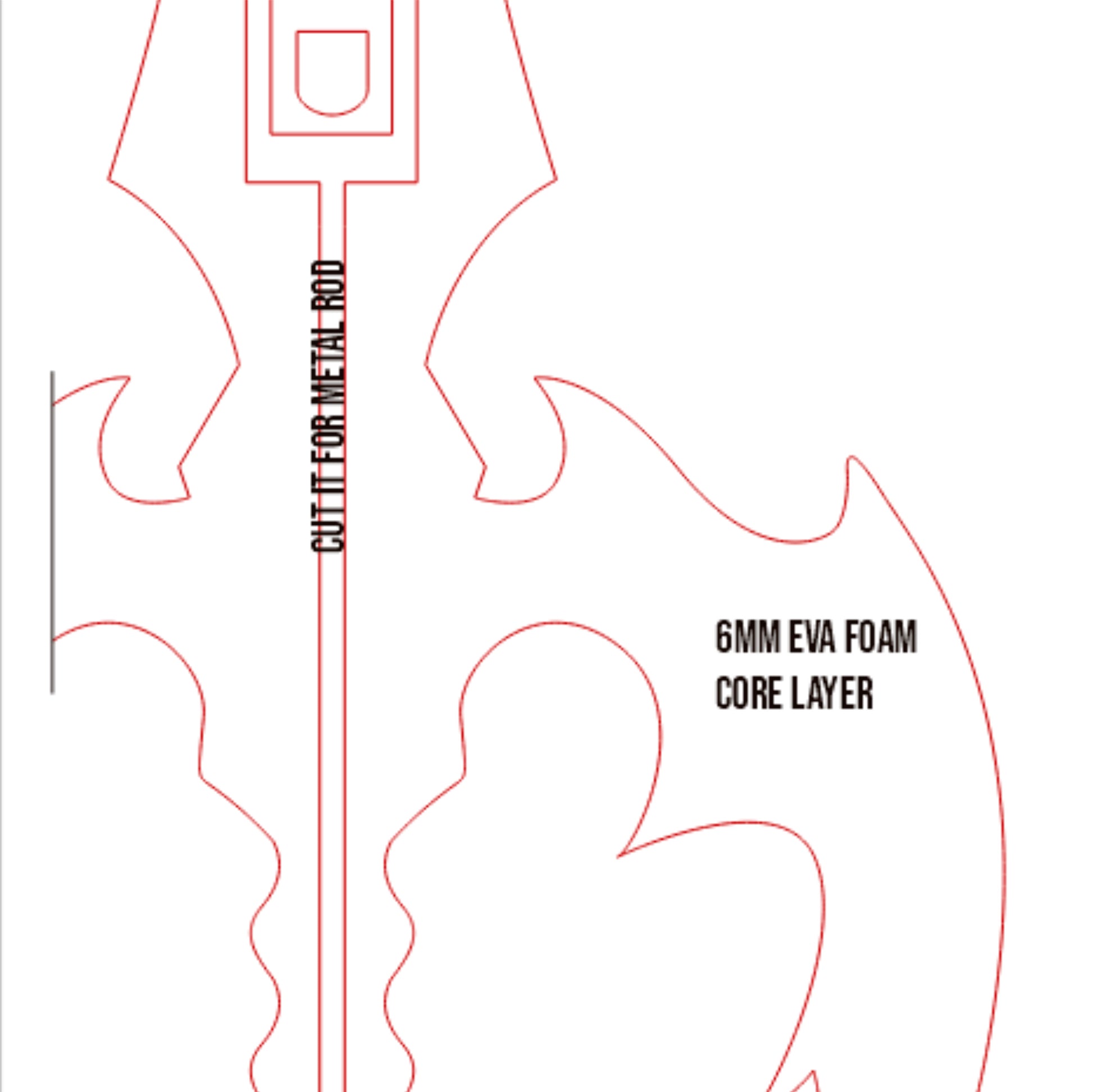 Pattern + Video on YouTube: Oblivion Keyblade from Kingdom Hearts Cosplay Template Blueprint PDF