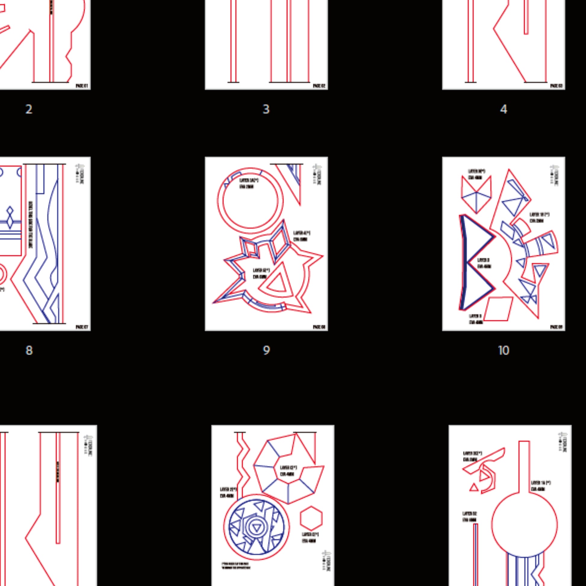 Pattern + Video on YouTube: Peak Patrol Sword from Genshin Impact Cosplay Template Blueprint PDF