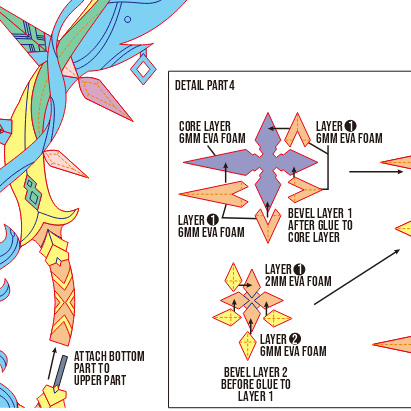 Polar Star Bow Prop Pattern Template – EVA Foam Pattern for Cosplay & DIY Builds Inspired by Genshin Impact