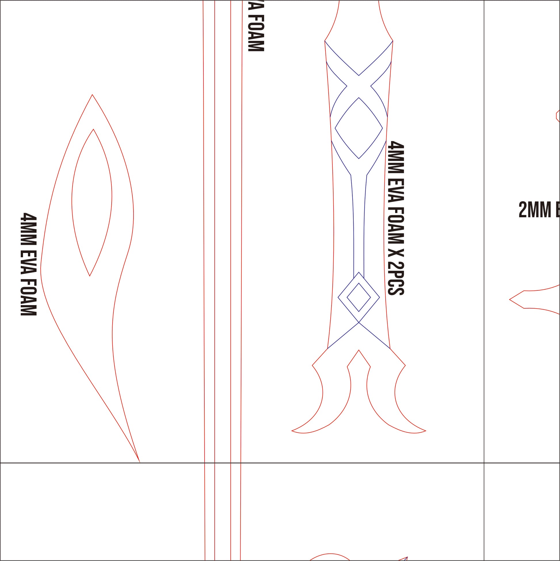 Prop Pattern: Absolution from Genshin Impact Cosplay Template Blueprint PDF2
