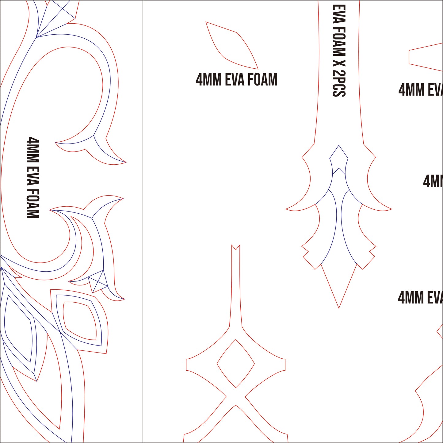 Prop Pattern: Absolution from Genshin Impact Cosplay Template Blueprint PDF3