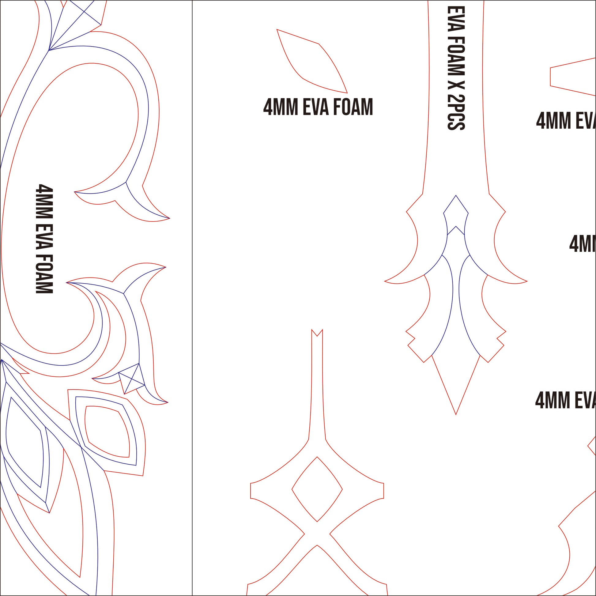Prop Pattern: Absolution from Genshin Impact Cosplay Template Blueprint PDF3