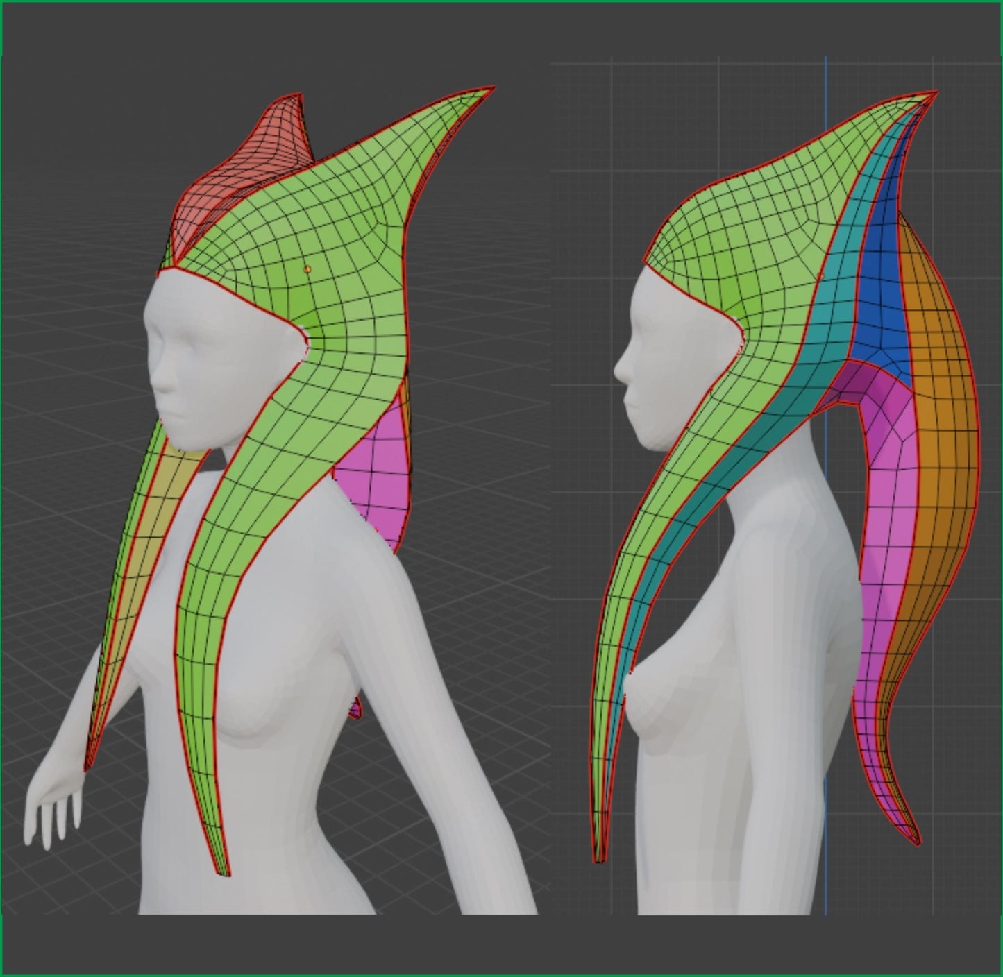 Prop Pattern: Ahsoka Tano Headpiece Togruta Lekku from Star Wars Rebels Cosplay Template Blueprint PDF
