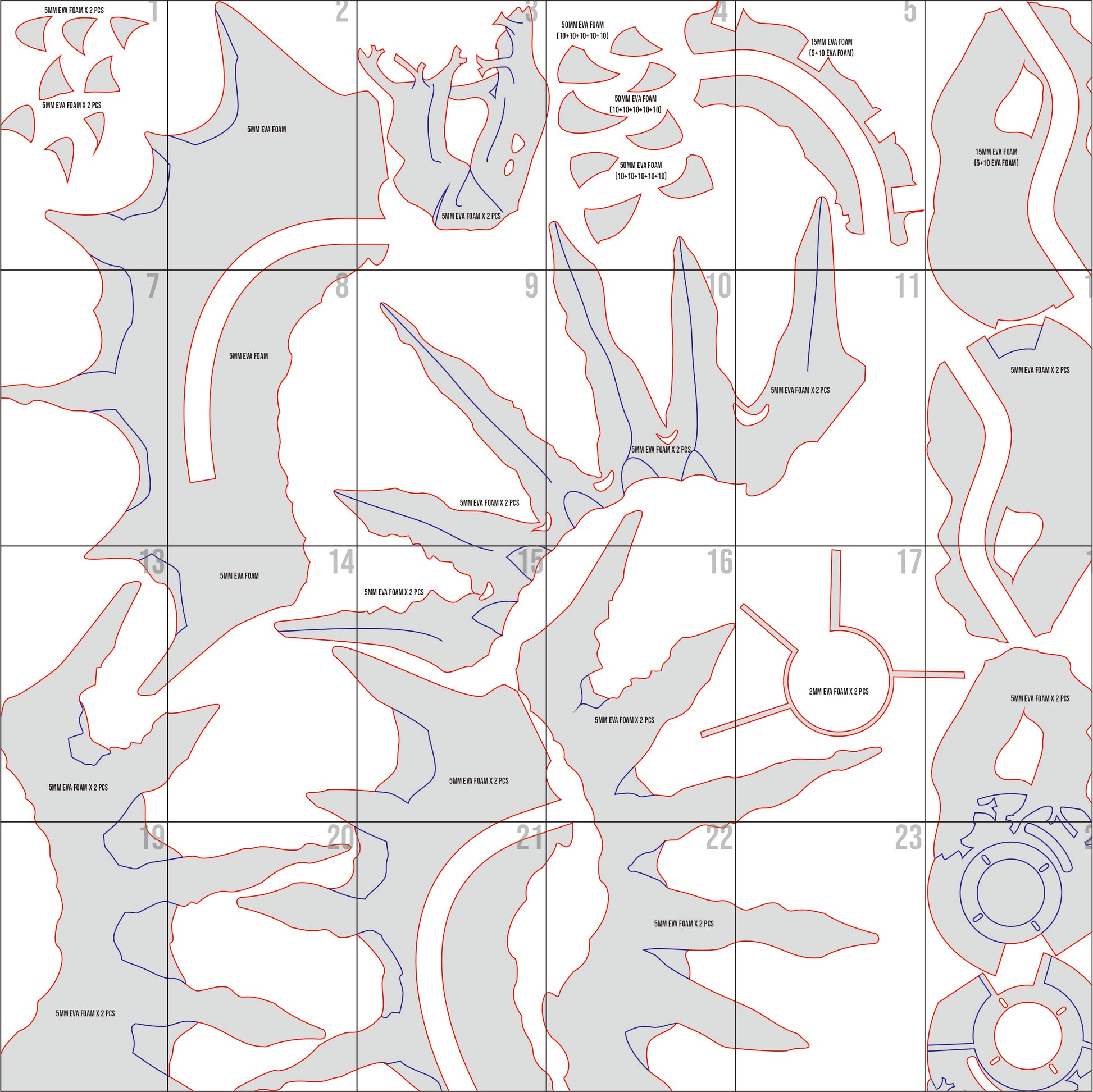 Prop Pattern: Aymr Axe from Fire Emblem Cosplay Template Blueprint PDF