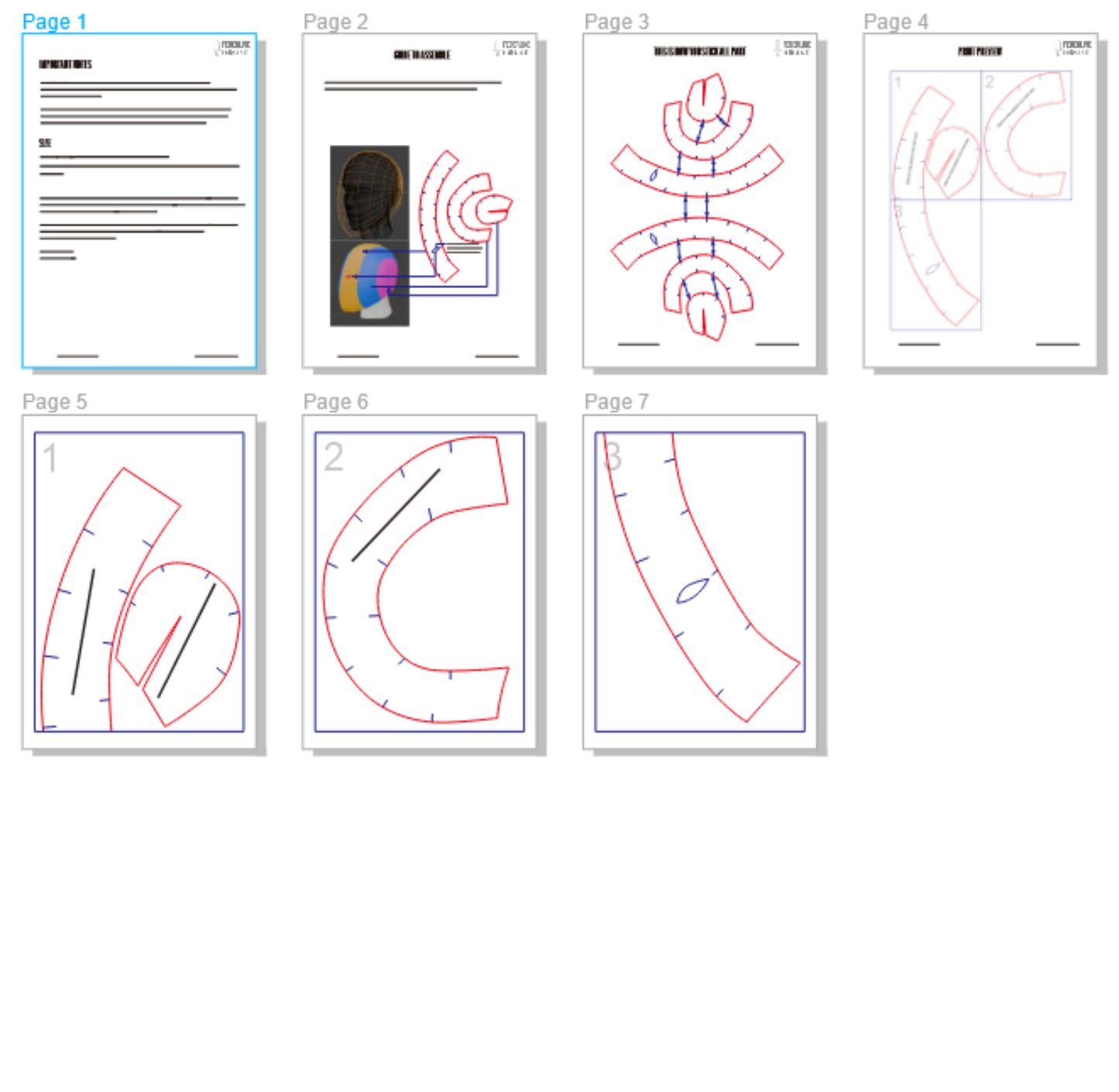 Prop Pattern: Base Helmet Pattern Base Cosplay Template Blueprint PDF