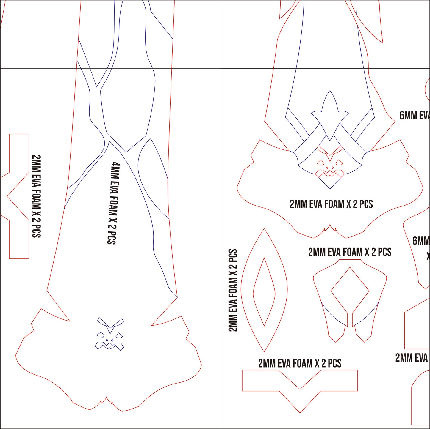 Prop Pattern: Blade Sword from Honkai Star Rail Cosplay Template Blueprint PDF