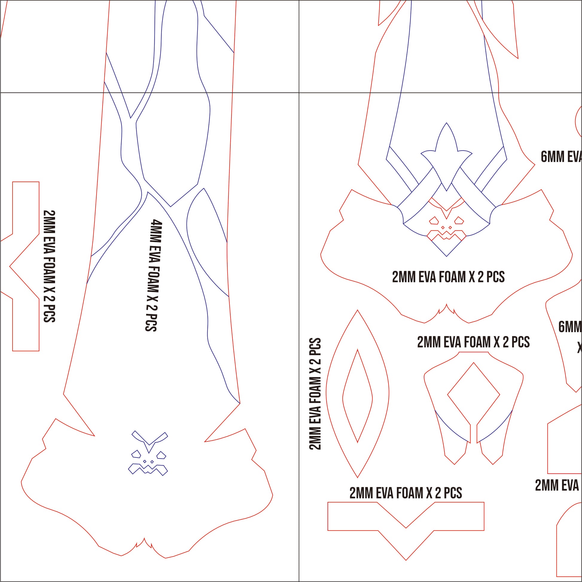 Prop Pattern: Blade Sword from Honkai Star Rail Cosplay Template Blueprint PDF