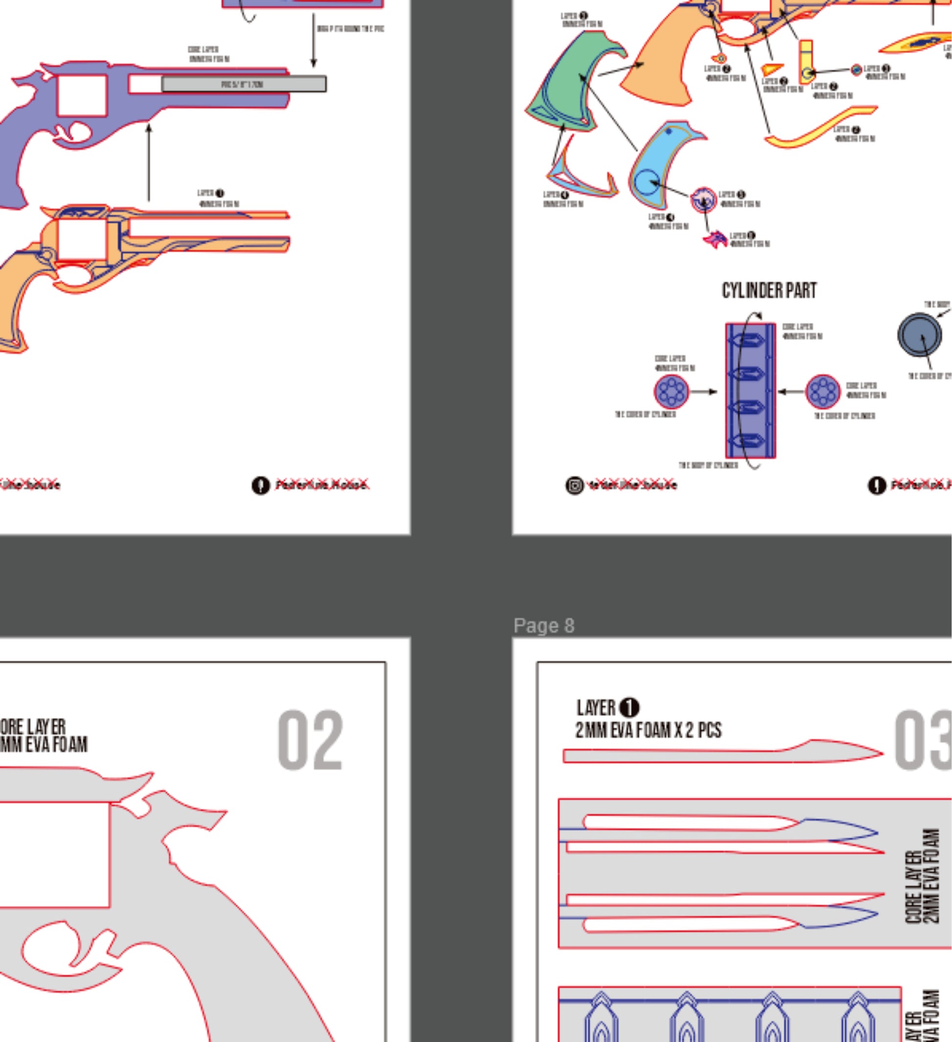 Prop Pattern: Boothill Revolver from Honkai Star Rail Cosplay Template Blueprint PDF