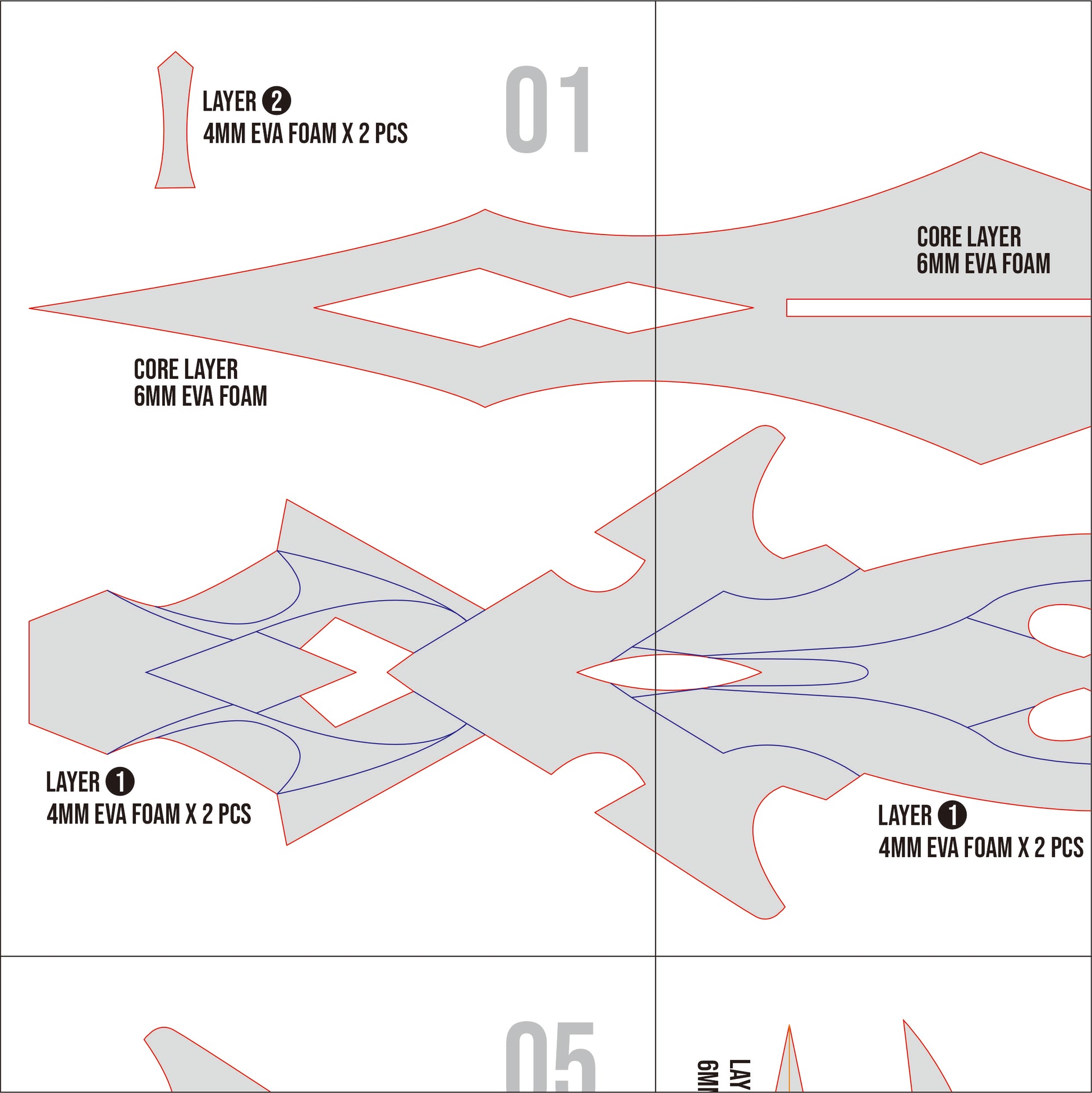 Prop Pattern: Calamity Queller from Genshin Impact Cosplay Template Blueprint PDF