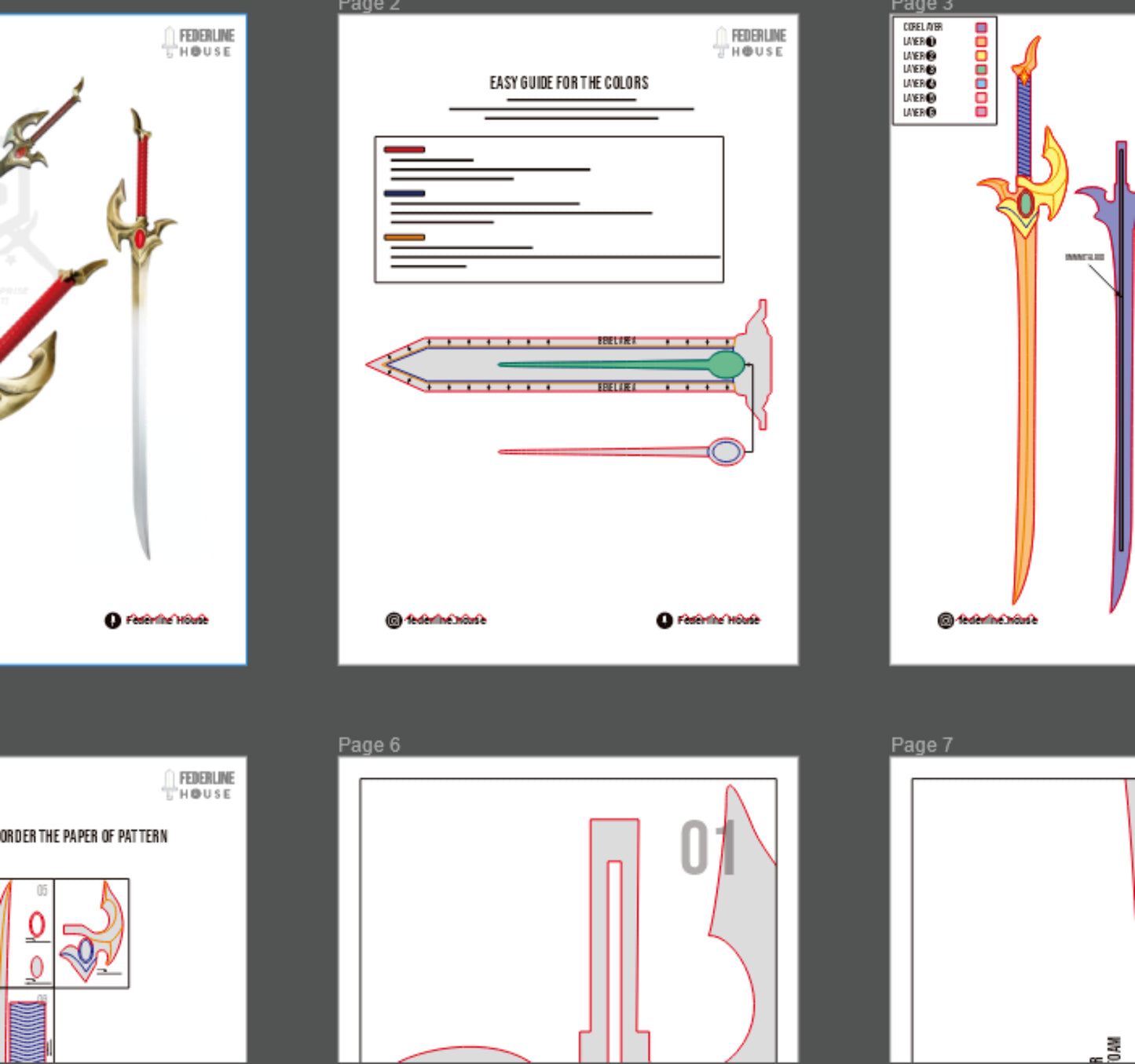 Prop Pattern: Cha Hae In's Sword from Solo Leveling Cosplay Template Blueprint PDF