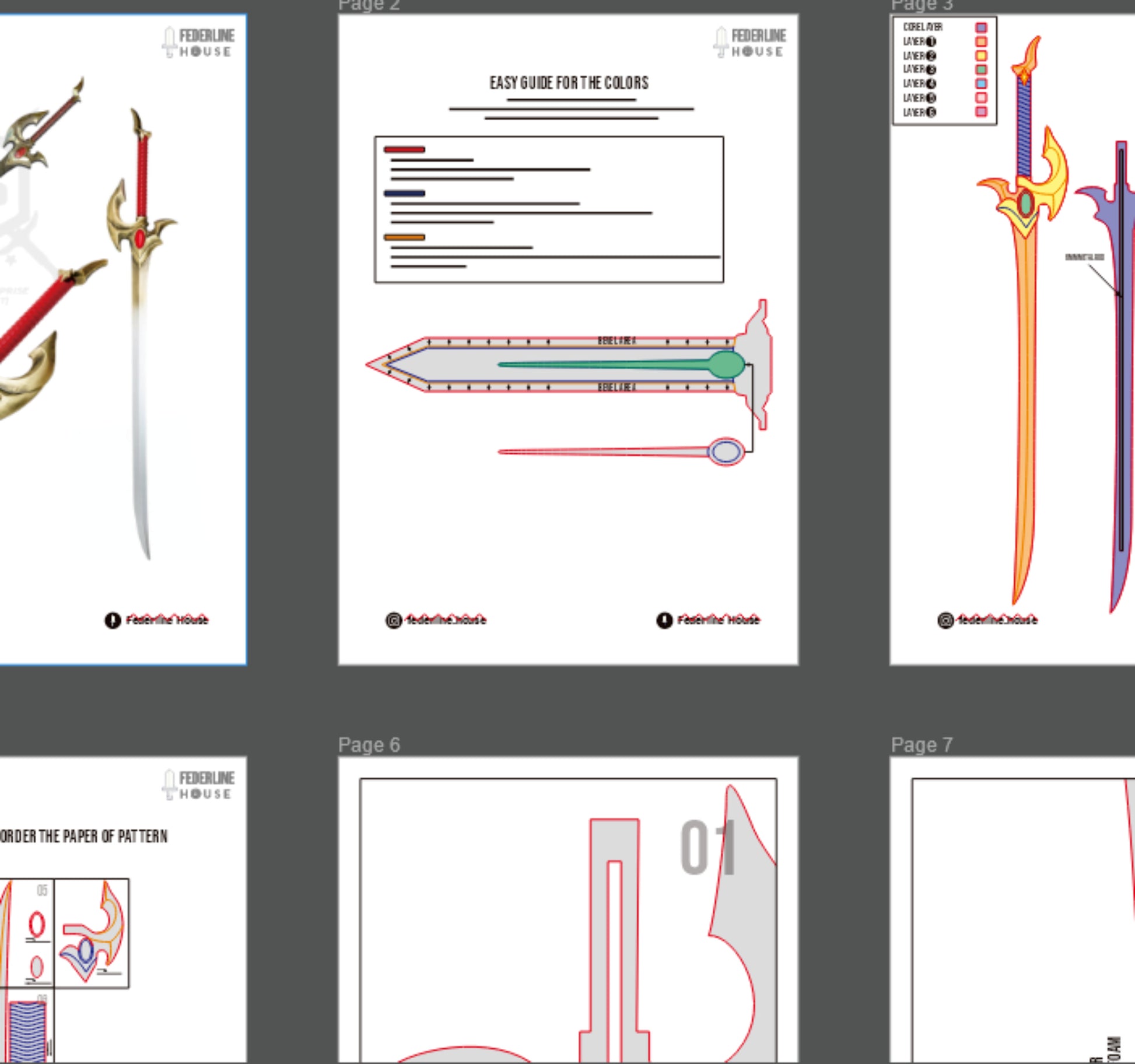 Prop Pattern: Cha Hae In's Sword from Solo Leveling Cosplay Template Blueprint PDF
