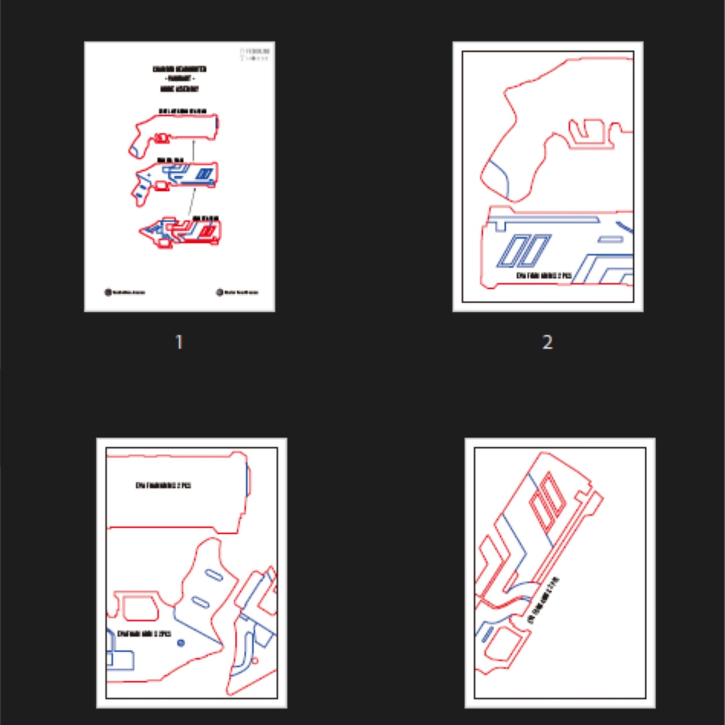 Prop Pattern: Chamber Headhunter from Valorant Cosplay Template Blueprint PDF