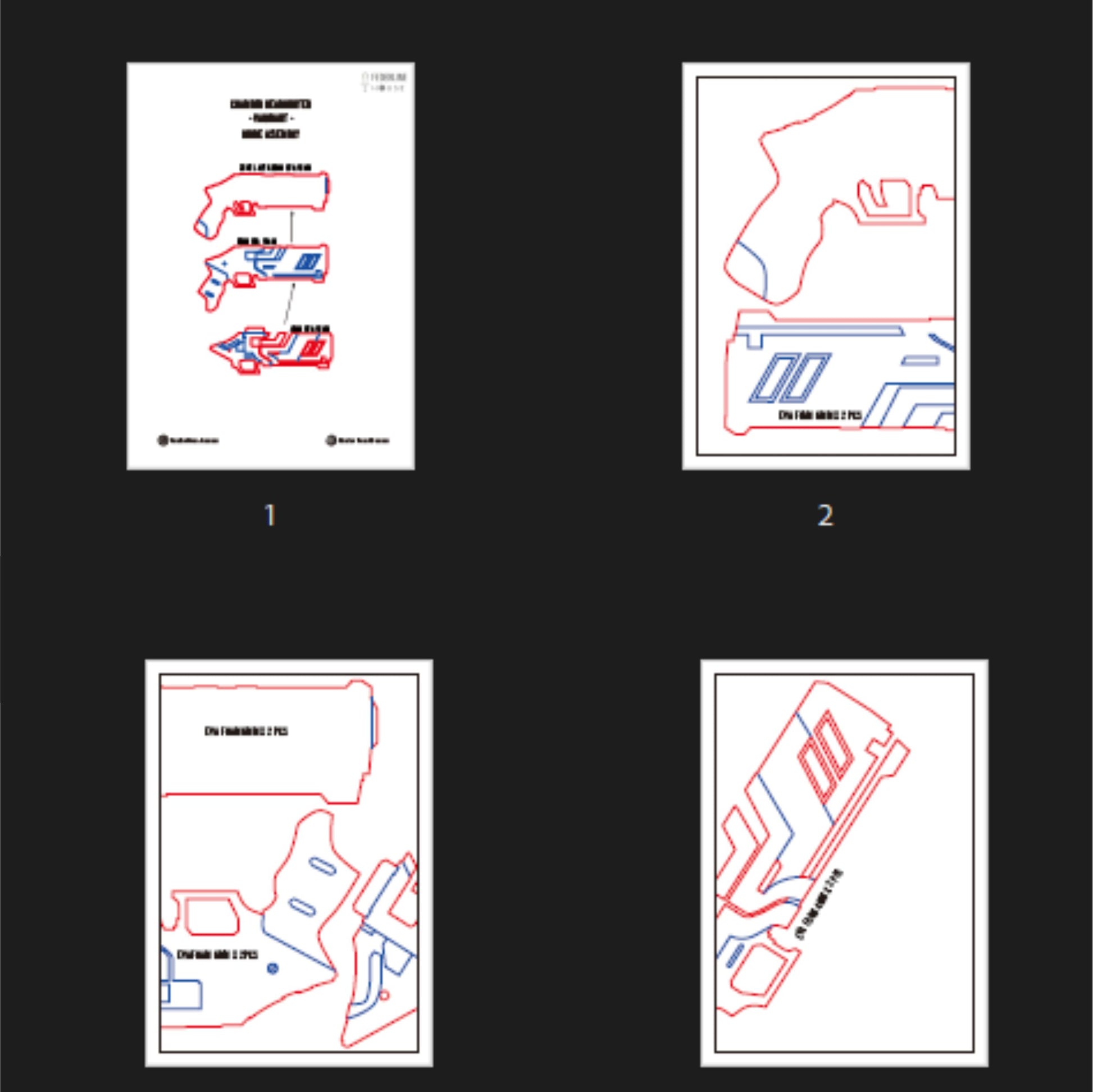 Prop Pattern: Chamber Headhunter from Valorant Cosplay Template Blueprint PDF