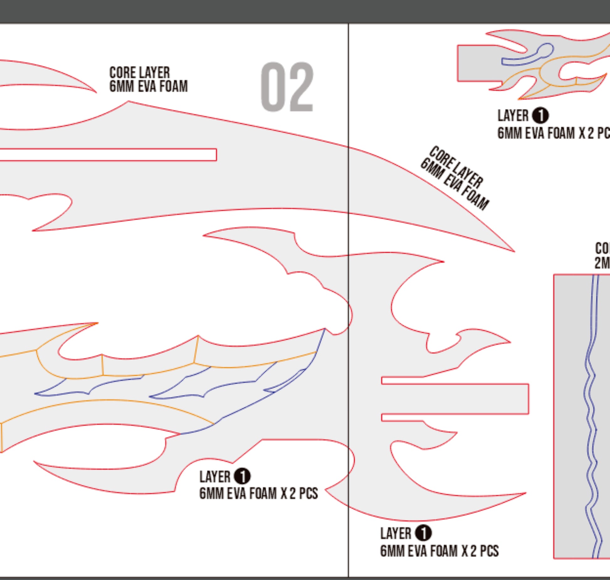 Prop Pattern: Epilogue Dagger from Solo Leveling Cosplay Template Blueprint PDF