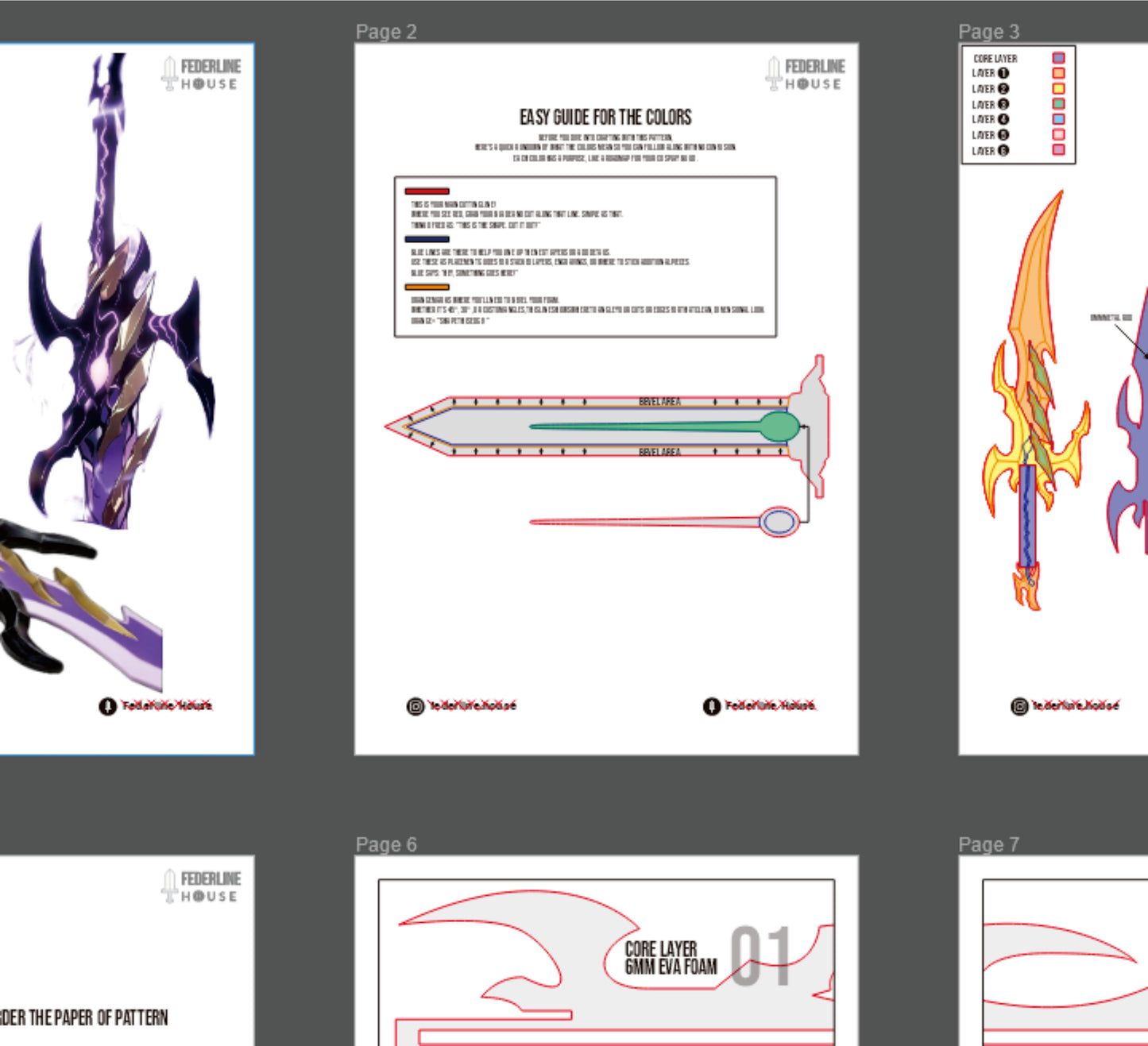 Prop Pattern: Epilogue Dagger from Solo Leveling Cosplay Template Blueprint PDF