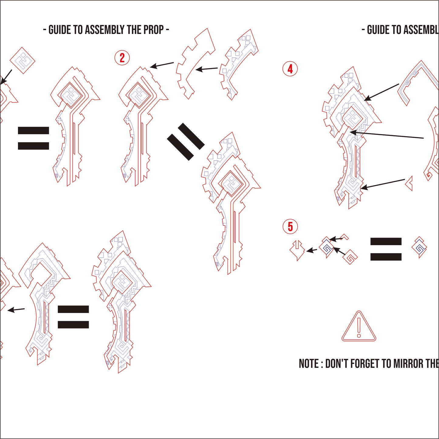 Prop Pattern: Fang of the Mountain King from Genshin Impact Cosplay Template Blueprint PDF