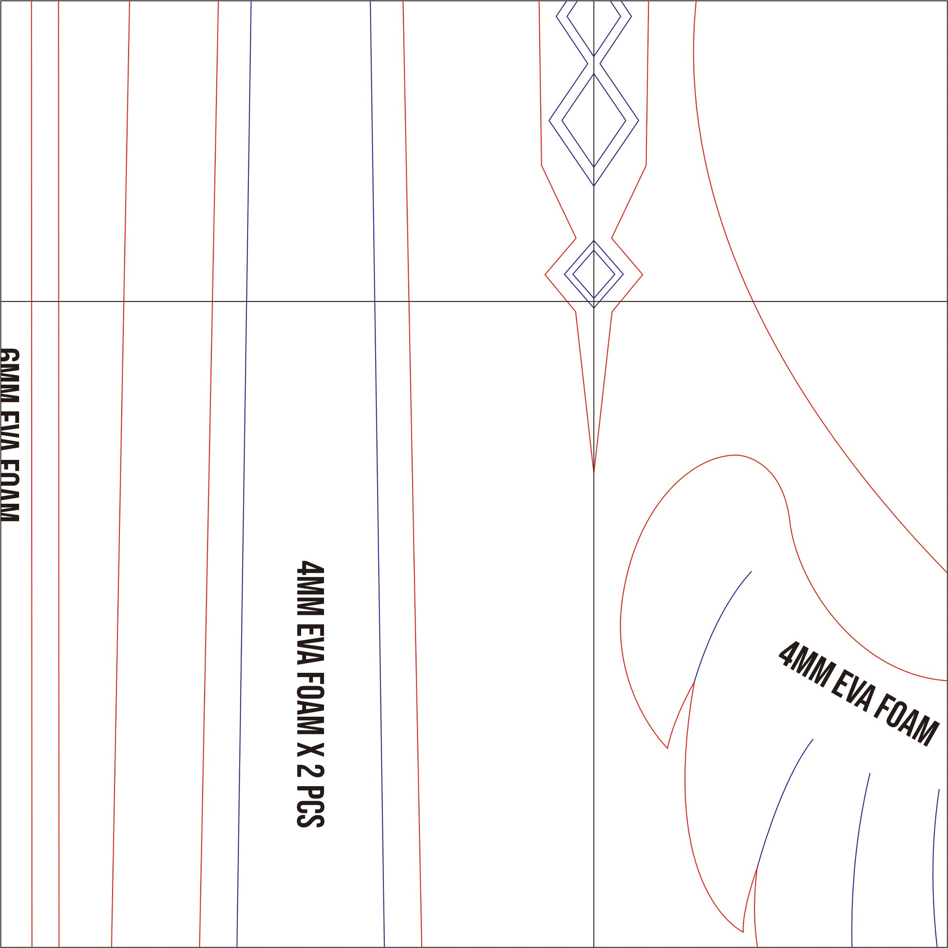 Prop Pattern: Favonius Sword from Genshin Impact Cosplay Template Blueprint PDF