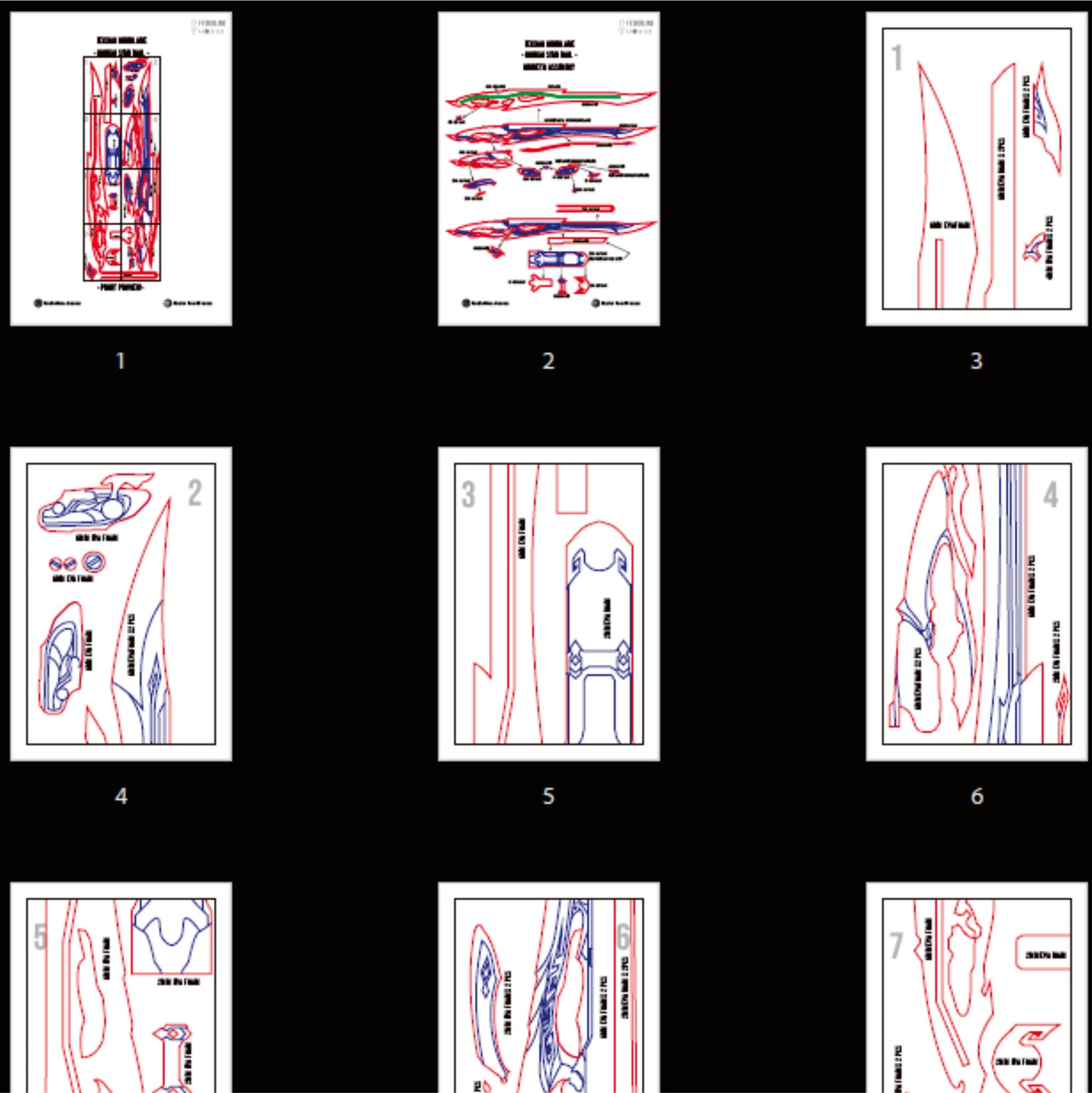 Prop Pattern: Feixiao Gunblade from Honkai Star Rail Cosplay Template Blueprint PDF