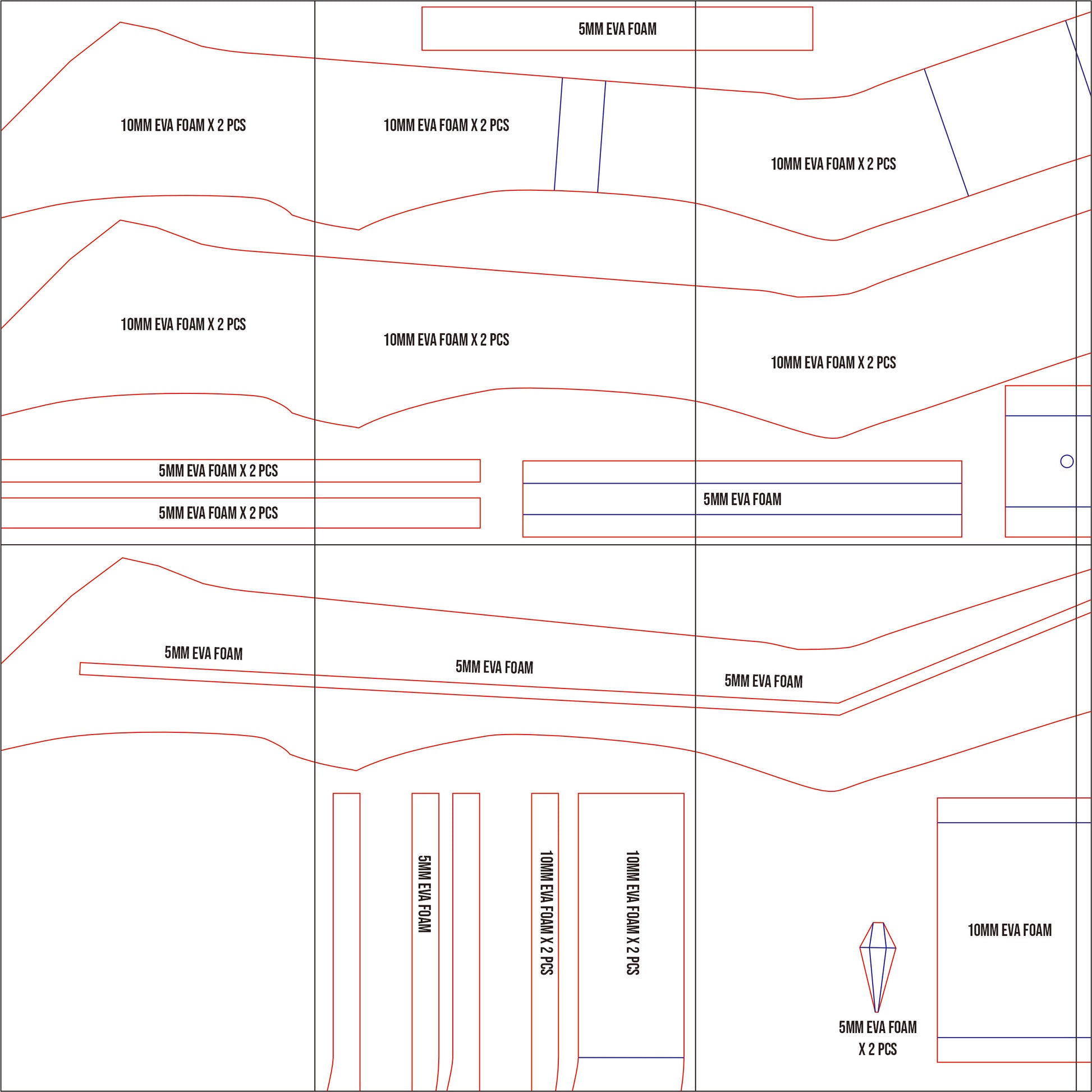 Prop Pattern: Fern Staff from Sousou no Frieren Cosplay Template Blueprint PDF